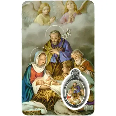 Carte-médaille-prière - Noël - 6 Langues