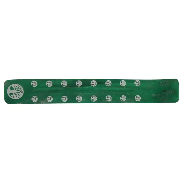 Green wooden incense stick holder 25 cm