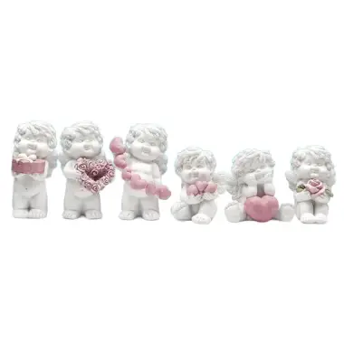 Ange avec coeur 5 cm 6/set