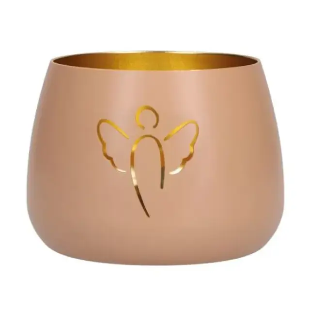 Bougeoir en métal avec ange