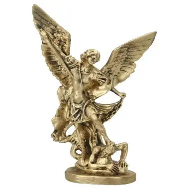 Statue 15 cm - Albâtre bronzé - St Michel