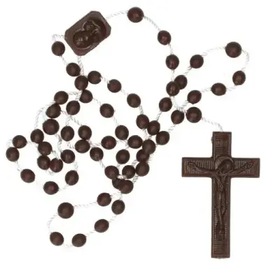Rosary on nylon Brown