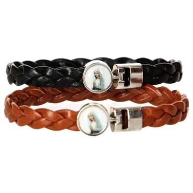 Armband gevlochten bruin / zwart