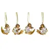 Angel with musical instrument to hang on the Christmas tree 6 cm - 4 / set