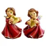 Rode kerstengel met hart/ster 7 cm - 8 / set