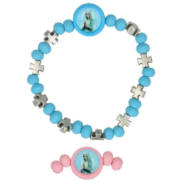 Bracelet sur élastique bleu / rose