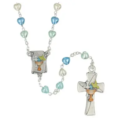 Rozenkrans van het Doopsel - Hartjes multicolor + doosje