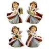 Rode/groen kerstengel 7 cm - 8 / set