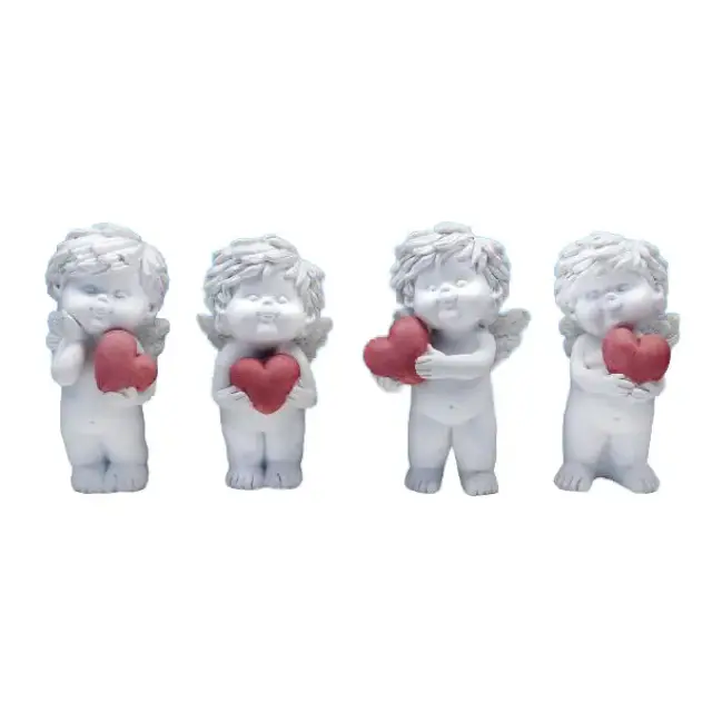 Angel with heart 12 cm 4/set
