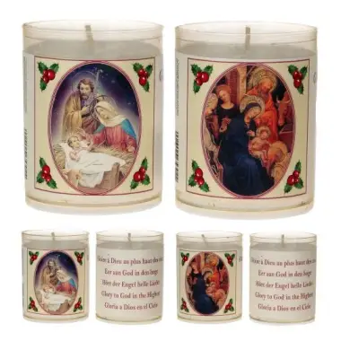 Set of 4 candles Christmas Text 5 languages