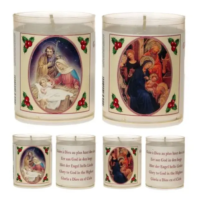 Set of 4 candles Christmas Text 5 languages