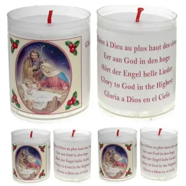 Set of 4 candles Christmas Text 5 languages