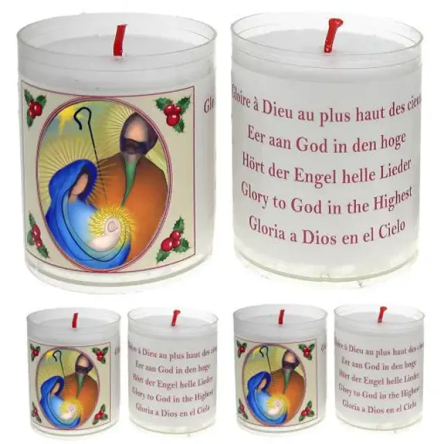 Set of 4 candles Christmas Text 5 languages