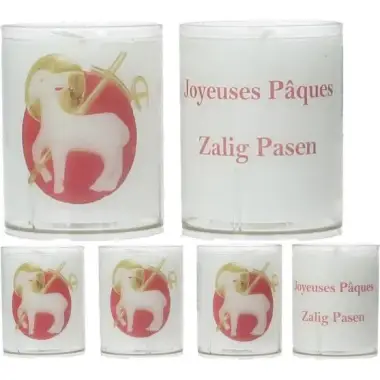 Set de 4 bougies - Pâques - texte 2 langues