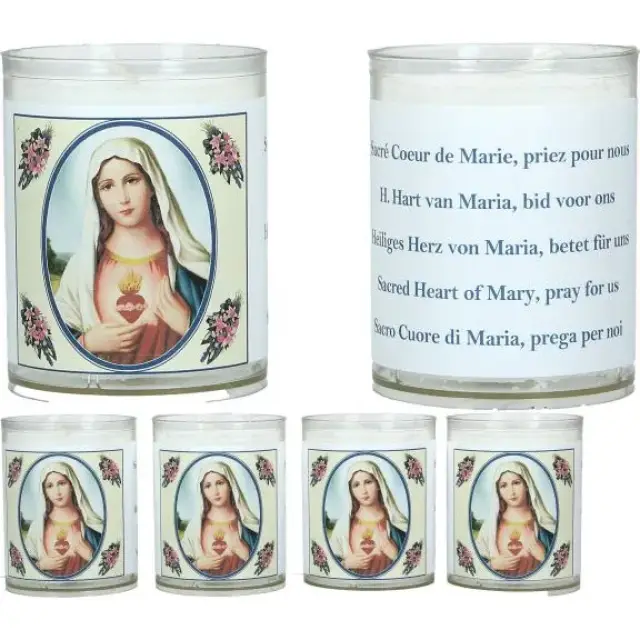 Set van 4 kaarsen - H Hart van Maria - tekst 5 talen