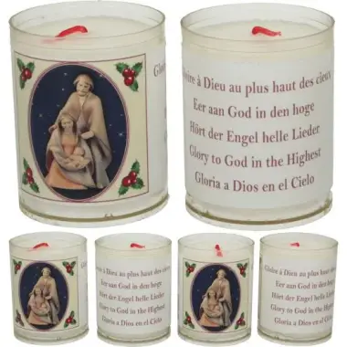 Set of 4 candles Christmas Text 5 languages