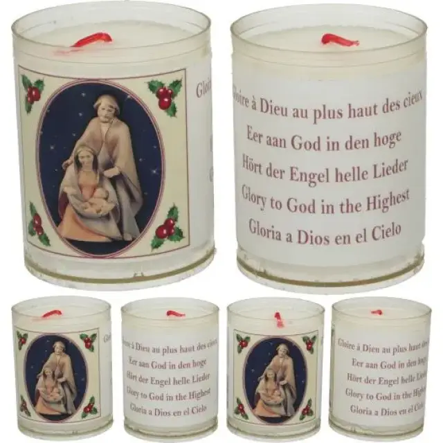 Set of 4 candles Christmas Text 5 languages