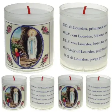 Set de 4 bougies - App. Lourdes - Texte 5 Langues
