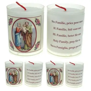 Set de 4 bougies - Ste Famille - texte 5 langues