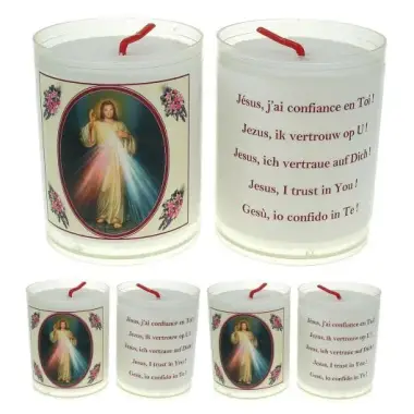 Set de 4 bougies - Christ Miséricordieux - texte 5L