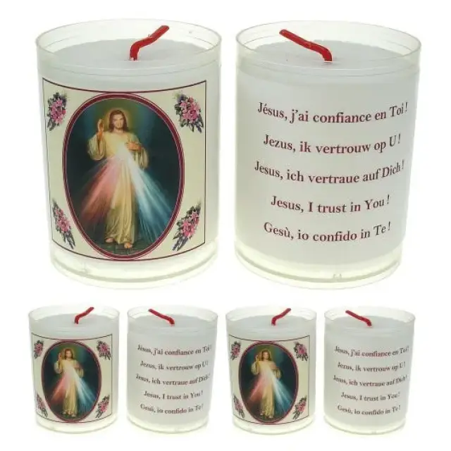 Set of 4 candles Merciful Christ Text 5 languages