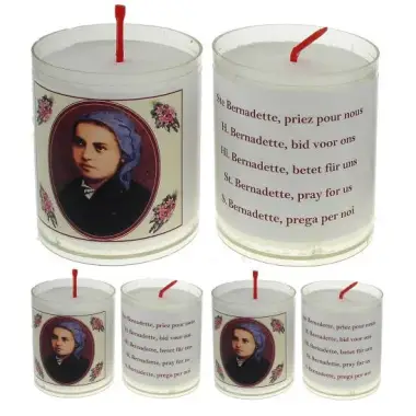 Set de 4 Bougies - Ste Bernadette - texte 5 langues