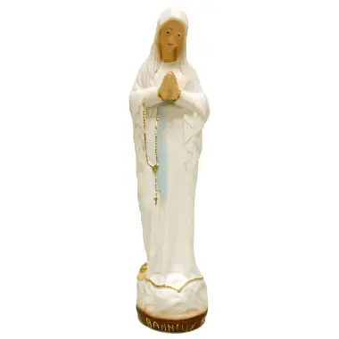 Statue Notre Dame de Banneux 34 cm en plâtre lumineux
