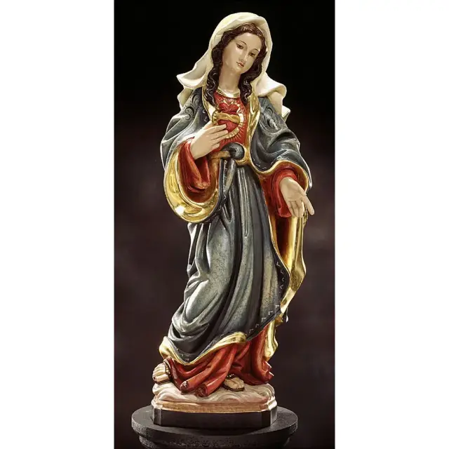 Houtsnijwerk - H Hart van Maria - 20 cm - Polychroom