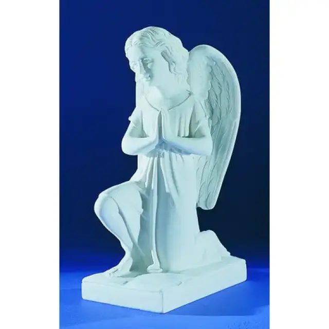 Ange - 24 cm - "marbre" blanc