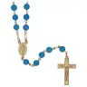 Rosary gold plated Blue Agate 6mm