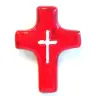 Croix Céramique 11 X 8 cm Rouge