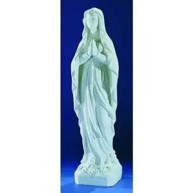 Our Lady of Lourdes 40 cm white marble powder