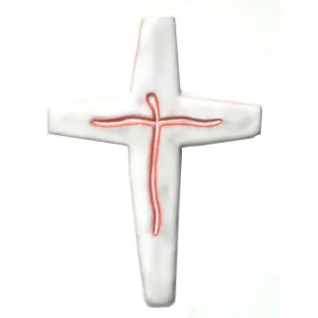 Croix Céramique - 17 X 11.5 cm - Blanc