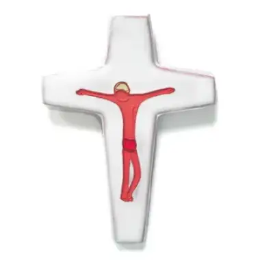 Croix Céramique - 16 X 11.5 cm - Blanc