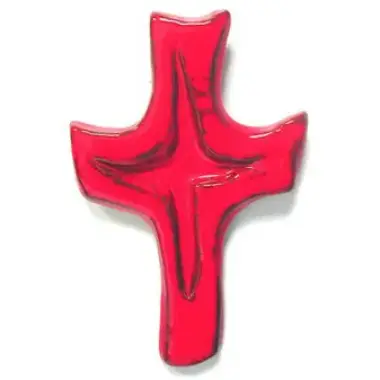 Croix Céramique - 21 X 13 cm - Rouge
