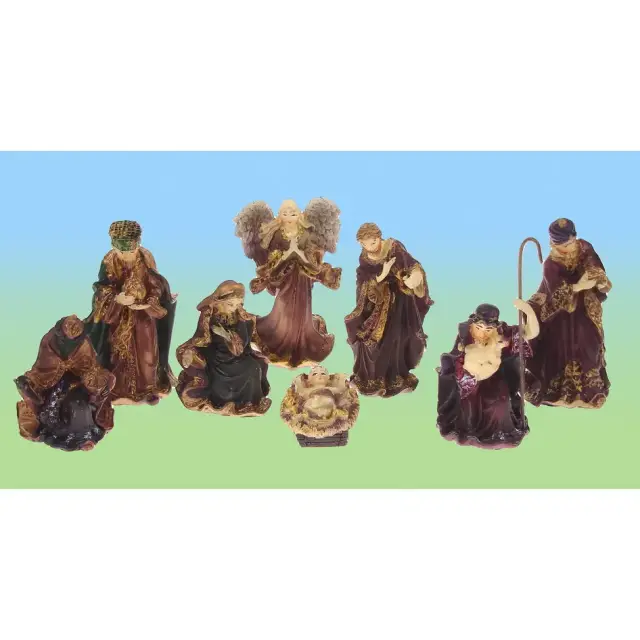 Kerstgroep van 8 figuren - 18 cm