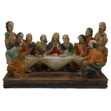 Beeld 15 X 6.5 cm - Laatste Avondmaal - H 9 cm