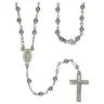 Rozenkrans Zilver + Rhodium - 4 mm + Karabijnhaak + Schrijn