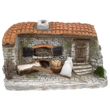 Décor pour santons de Provence - four à bois avec lumière - 30 x 16 x H 18 cm