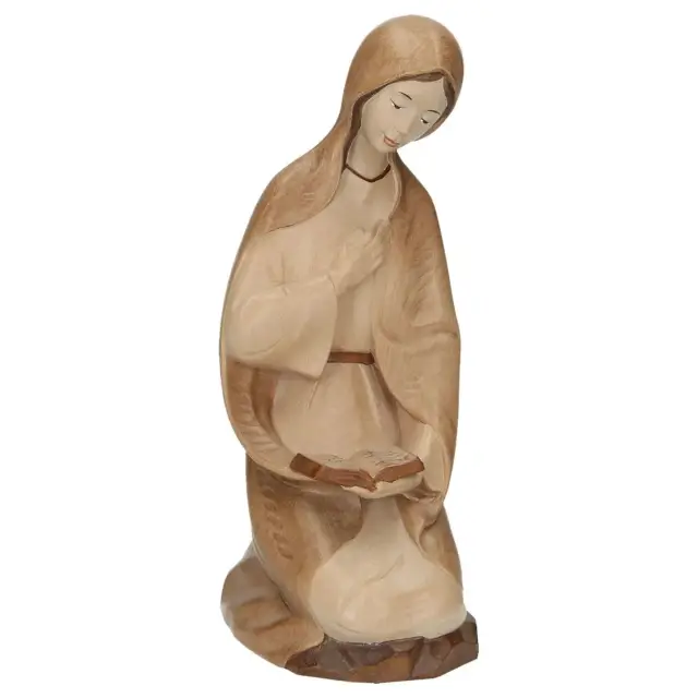 Statue 22 Cm Vierge De L'attente 2 Tons Bois