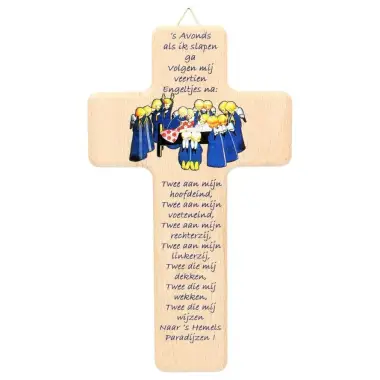 Wall cross engelen 14 20 X 11 cm text in Dutch