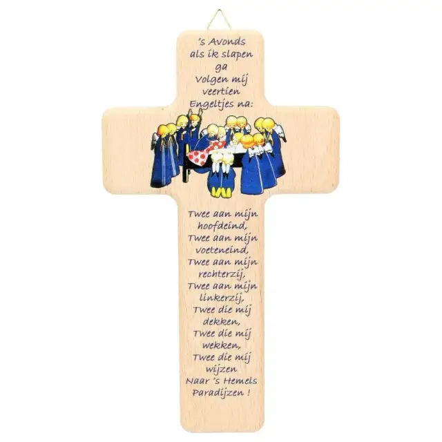 Wall cross engelen 14 20 X 11 cm text in Dutch