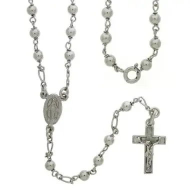 Rozenkrans Zilver + Rhodium - 5 mm + Karabijnhaak