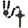 Chapelet Saint Benoît sur corde en bois noir 46 cm