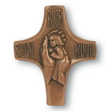 Kruisbeeld 18 Cm Bleib Sein Kind Brons