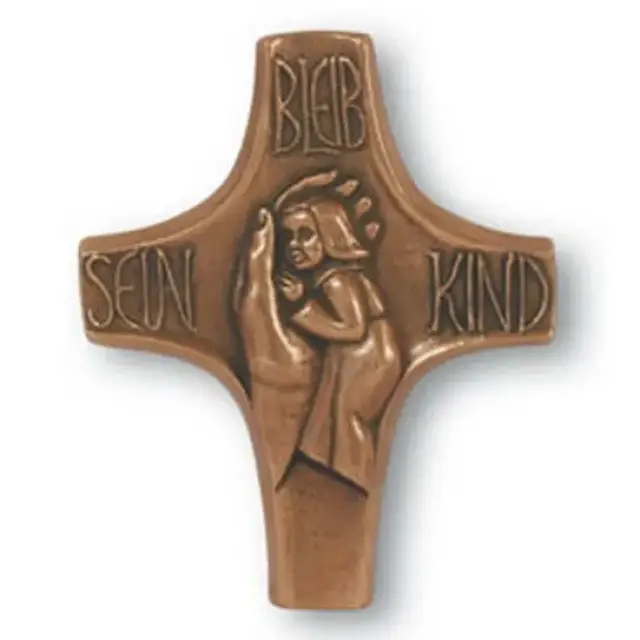 Kruisbeeld 18 Cm Bleib Sein Kind Brons