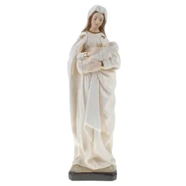 Statue 30 Cm Vierge D'autun Blanc Decor Or