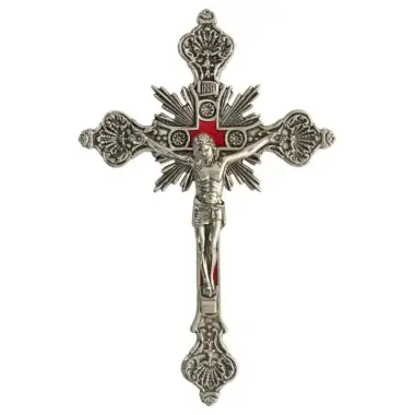 Croix Murale - 30 cm - Métal Argenté