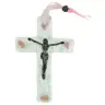 Cross Cradle 10 cm Glass / Pink