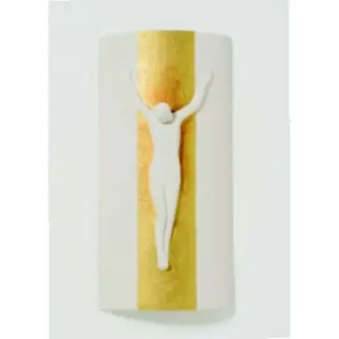 Cross Mural 29.5 Cm Ceramic / Golden
